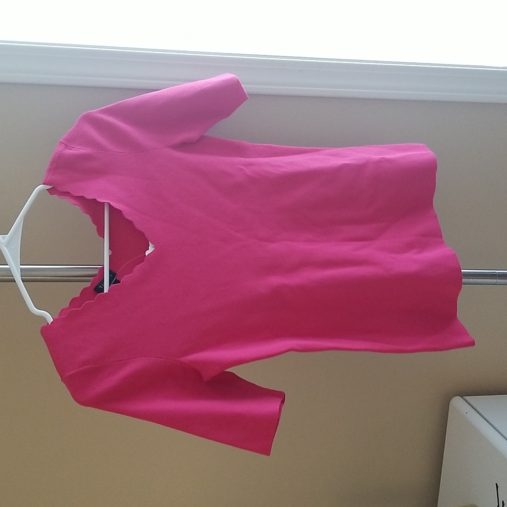 Talbots Pima Scallop Top - Picture 3 of 4